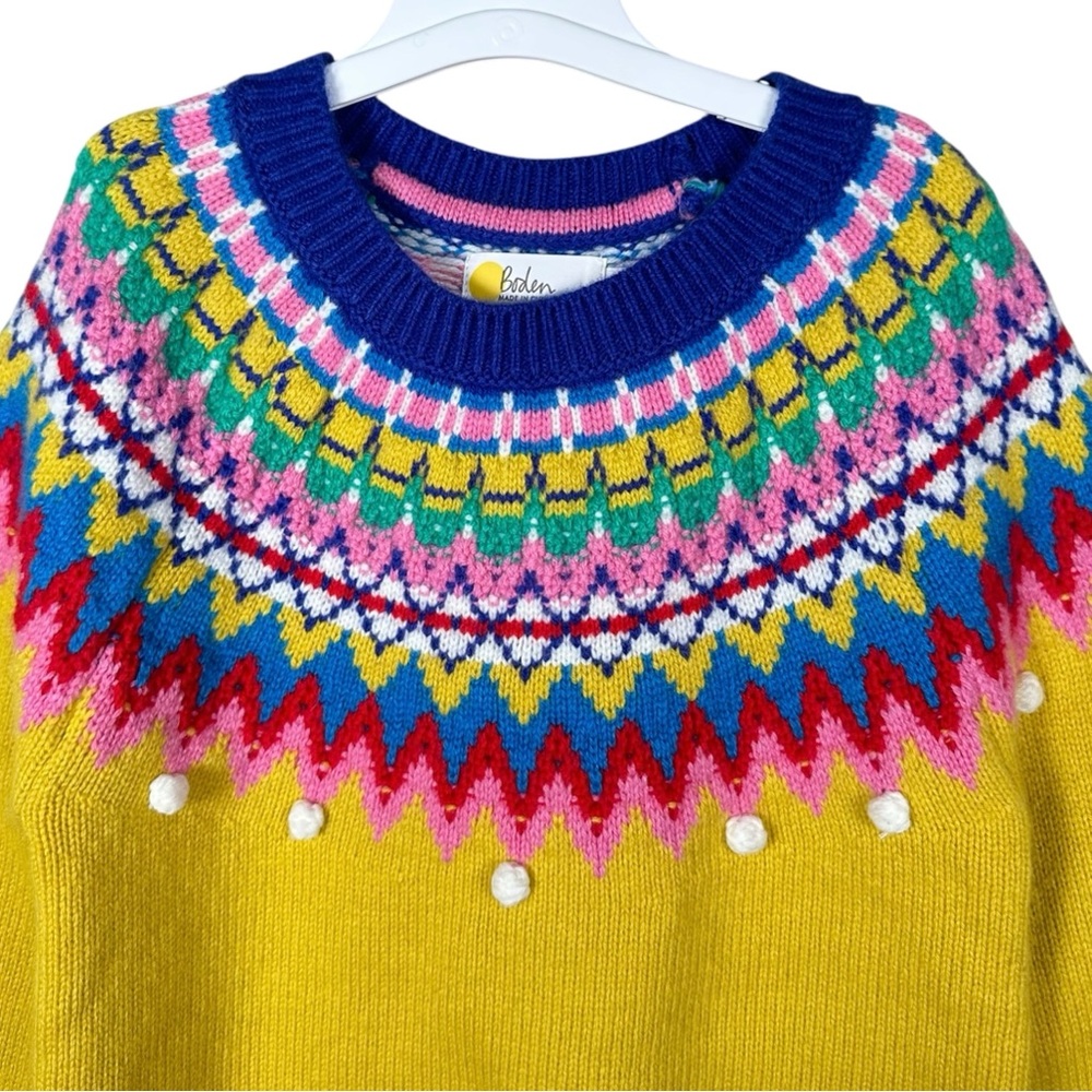 BODEN Knit Wool Blend Fair Isle Sweater 7-8yr - Picture 4 of 8